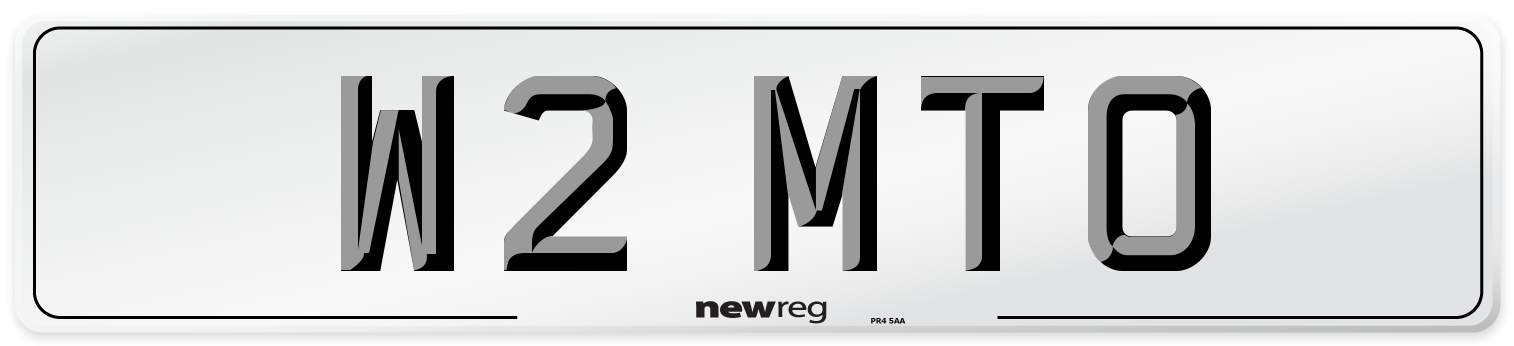 W2 MTO Number Plate from New Reg